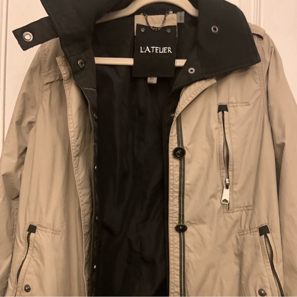 L’atelier nylon trench coat beige with black nylon lining worn once XS - Picture 13 of 13